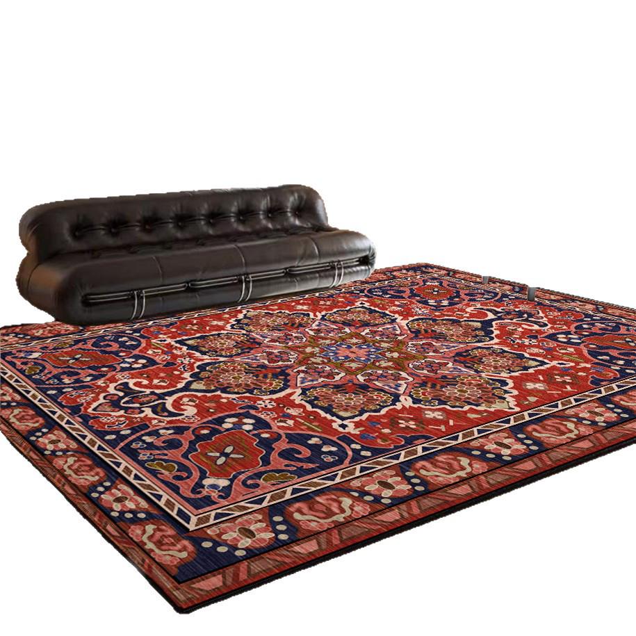 Retro Persian Ethnic-Style Carpet: Large Classic Bohemian Area Rug for Living Room, Bedroom, or Under Coffee Table