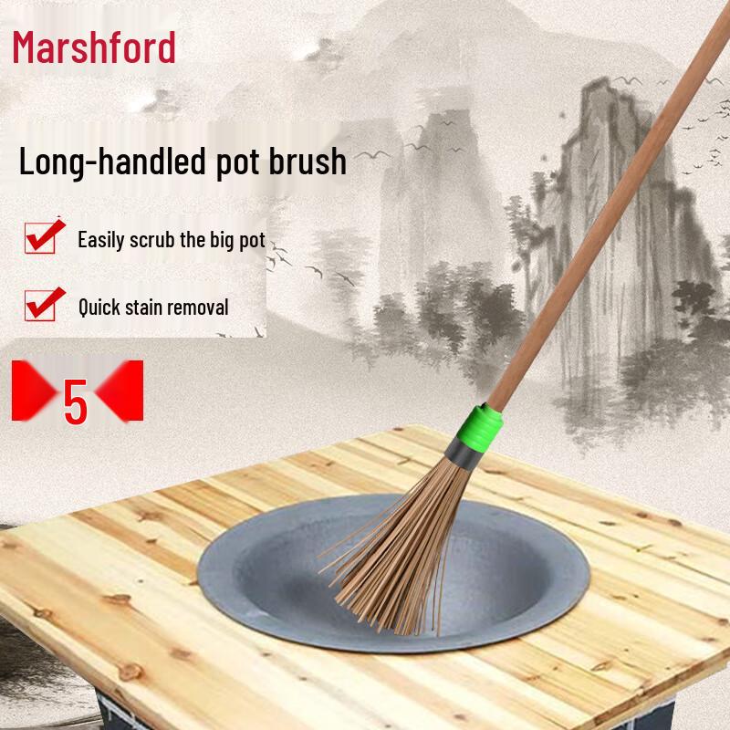 Masfu Large Long-Handle Bamboo Pot Brush