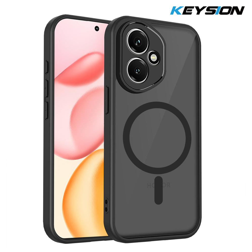 KEYSION Magnetische Handyhülle für HONOR 400 Pro 5G Silikon+PC Matt Durchscheinend Klar Stoßfest Rückseite für Honor 400 Lite 5G
