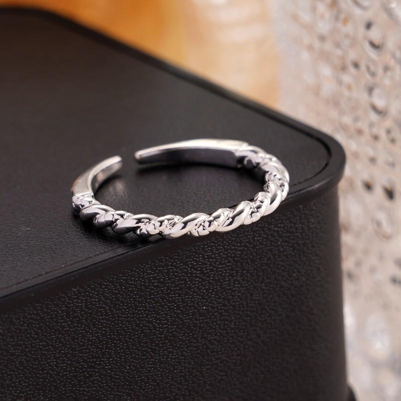 Adjustable Open Ring Women Minimalist Irregular Design Tone Fashion Stackable Finger Silver Matte Flower
