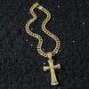 Men Women Hip Hop Cross Shiny Pendant Necklace 13mm Miami Cuban Chain Charm Bling Exquisite Necklaces Jewelry Fashion Charm Gift