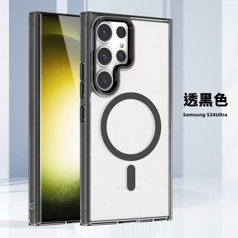 Magnetic Wireless Charging Phone Case Galaxy S26 Ultra With Clear TPUAcrylic Back Metal Camera Ring Drop Protection