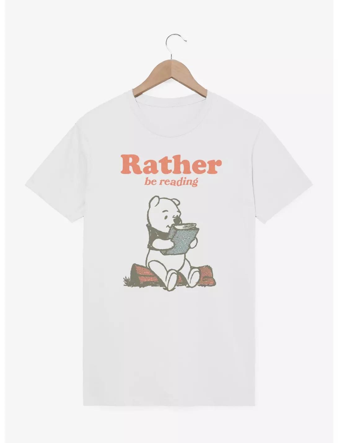 Disney Winnie The Pooh Rather Be Reading T-Shirt White 2XL