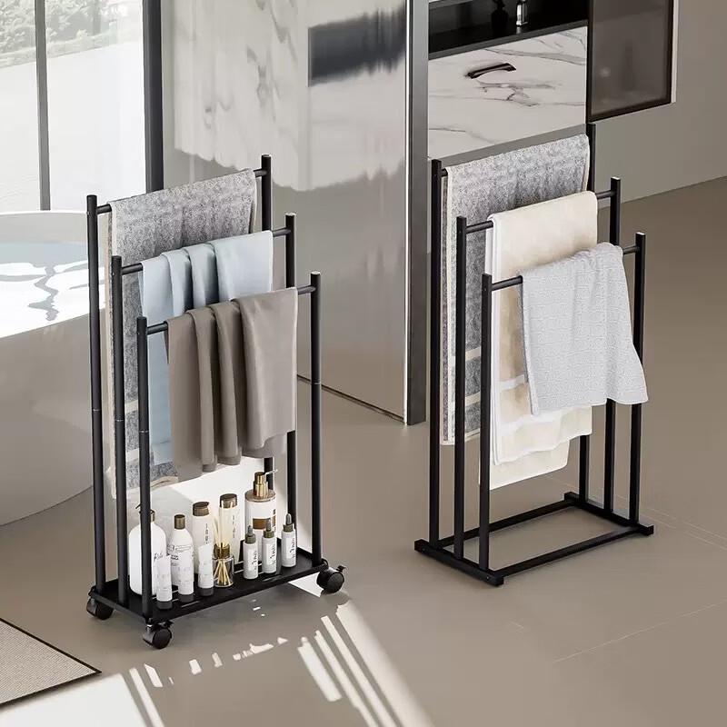 Cmaos 3-Bar Square Tube Floor Standing Towel Rack