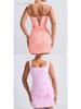 European-American Floral Square Neck Sleeveless Mini Dress