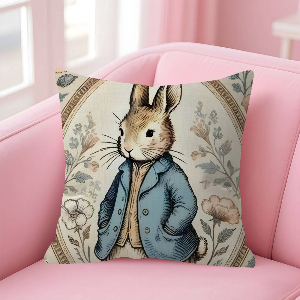 Cushion Cover Pillowcase Upholstery Sofa Throw Pillow Home Decor Pillowcas Easter Bunny Classic