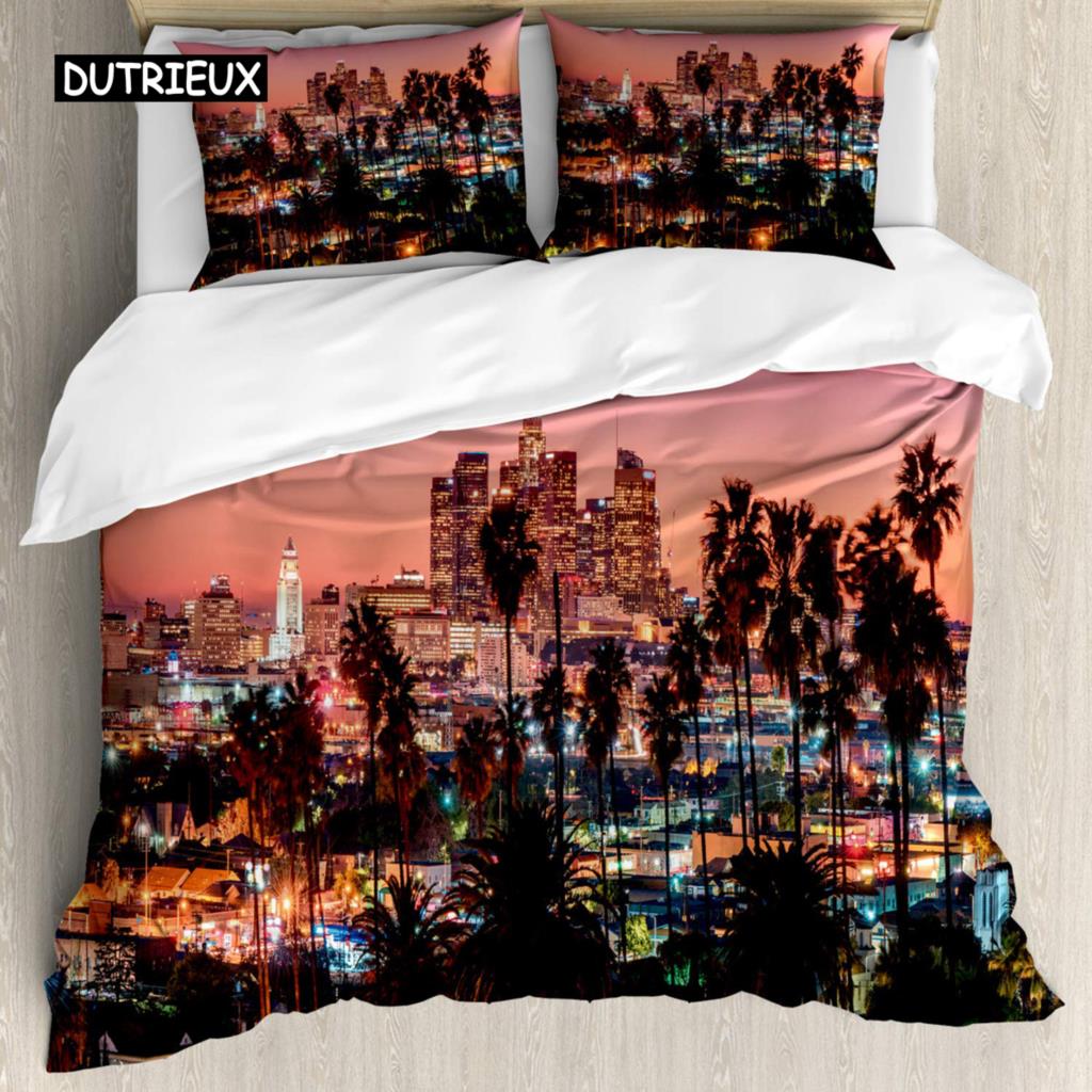 United States Duvet Cover Set Newspaper New York with Texts Lipstick Vintage Bedding Set Double Queen King Polyester Qulit Cover