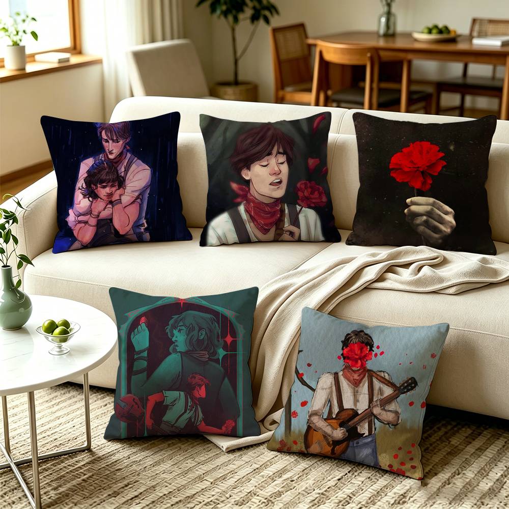 HHadestown Eurydice Vintage Folk Broadway Square DoubleSided printed Pillow Case Bedroom Bedside Pillow Sofa Cushion Cover