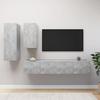 VidaXL TV Unit Set, 4 Pcs Concrete Grey Chipboard.