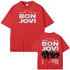 Bon Jovi Forever Tour Poster Stampa T-shirt Donna Unisex Puro Cotone Girocollo Top Estivo Harajuku streetwear Magliette alla Moda Unisex