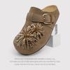 Cattle Velvet Fireworks Holiday Retro One-Pedal Birkenstocks Thick-Soled Heightening Shoes