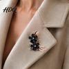 Alloy Shirt Jewelry Rhinestone Flower Branch Brooch for Women Elegant Floral Lapel Pin Exquisite Clothing Costume Pin Coat Bag Banquet Wear