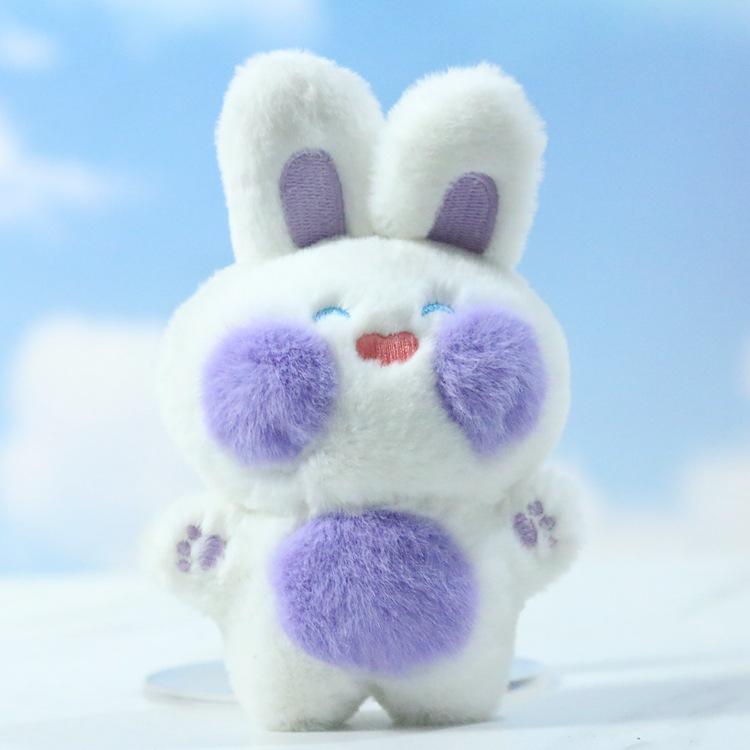 

Soft Sweet Plush Rabbit Figure Cartoon Keychain Accessory Perfect For Kids фиолетовый