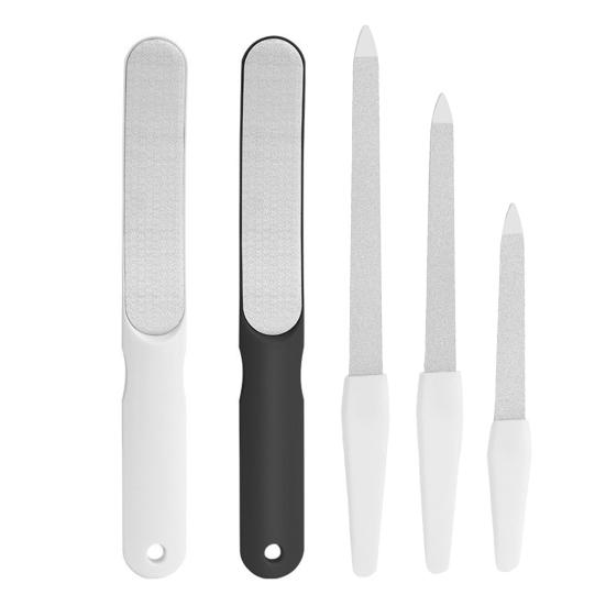 1/2/3Pcs Stainless Steel Nail File Pointed Tip Non-Slip Ergonomic Handle Men Women Gel Acrylic Fingernail File Board Manicure Pedicure Tools
