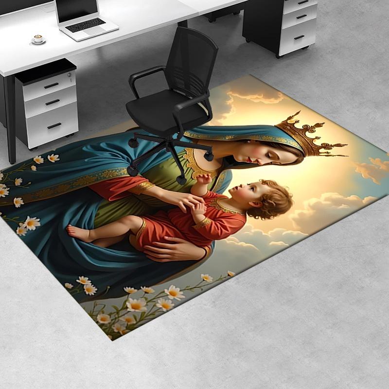 1pc Virgin Mary,Child Jesus,Serenity Office Carpet Soft Polyester Entrance Carpet Washable Non slip