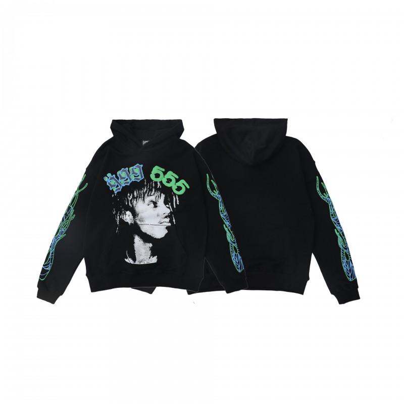 Oversized Hoodie With Spiderweb Foil Print Streetwear Cotton Sweatshirt Men