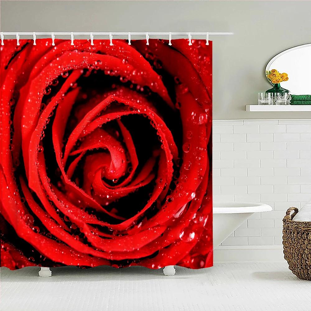 

Love Kiss Printing Shower Curtains Romantic Rose Butterfly High Heels Woman Shower Curtain Waterproof Bath Screen For Bathroom W60H190(CM)-1 Pcs