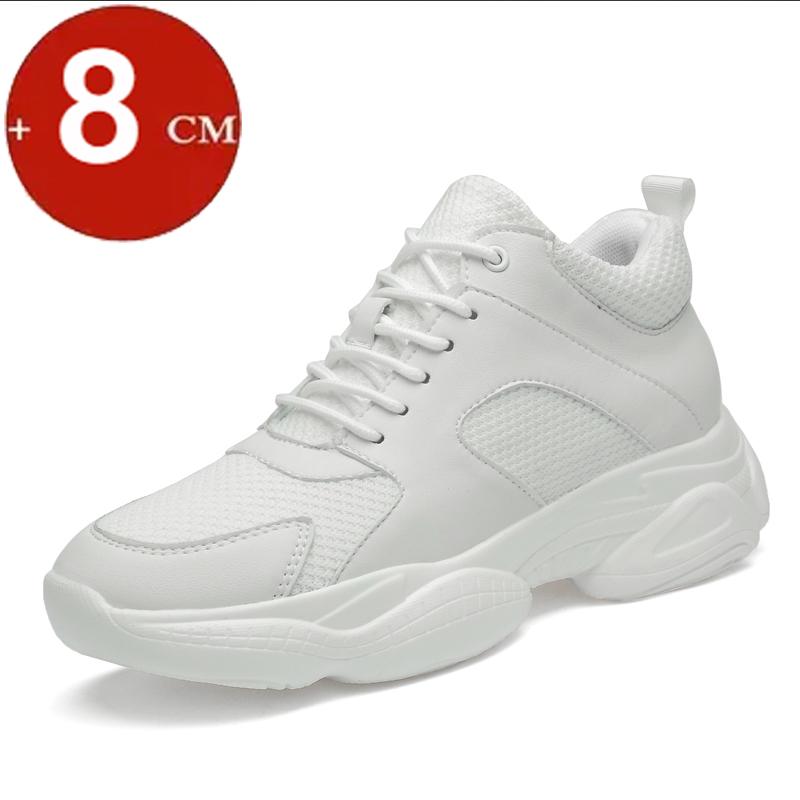 Plateau 6cm 8cm Herren Schuhe mit Absatzerhöhung Sportliche Freizeitsneaker Low Cut Schuhe zur Höhenvergrößerung Unsichtbarer Mann Größer Machende Flats