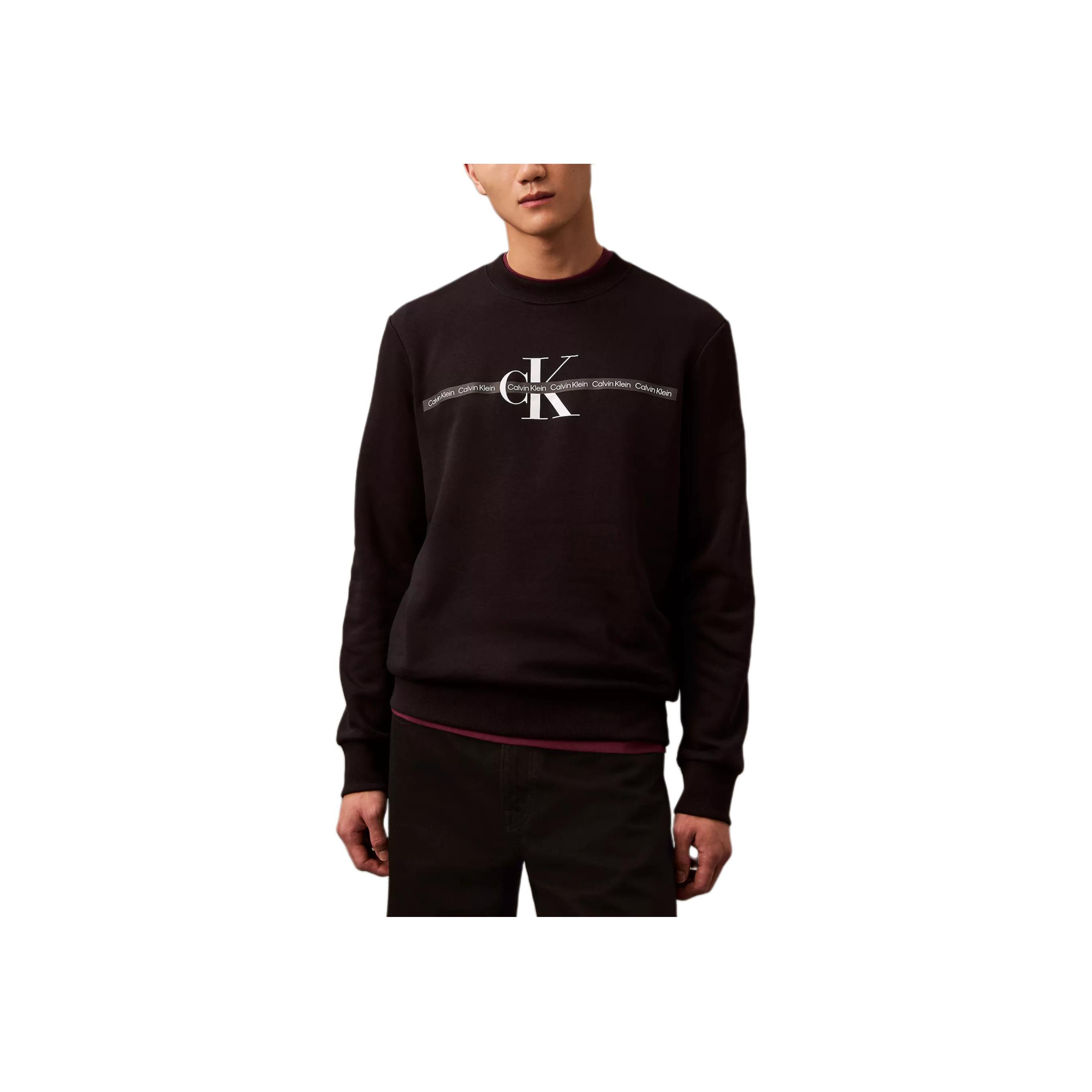 

Calvin Klein Soft Comfortable Crew Neck Letter Print Long Sleeve Sweatshirt Men sweatshirt Black 40EM914-001 M