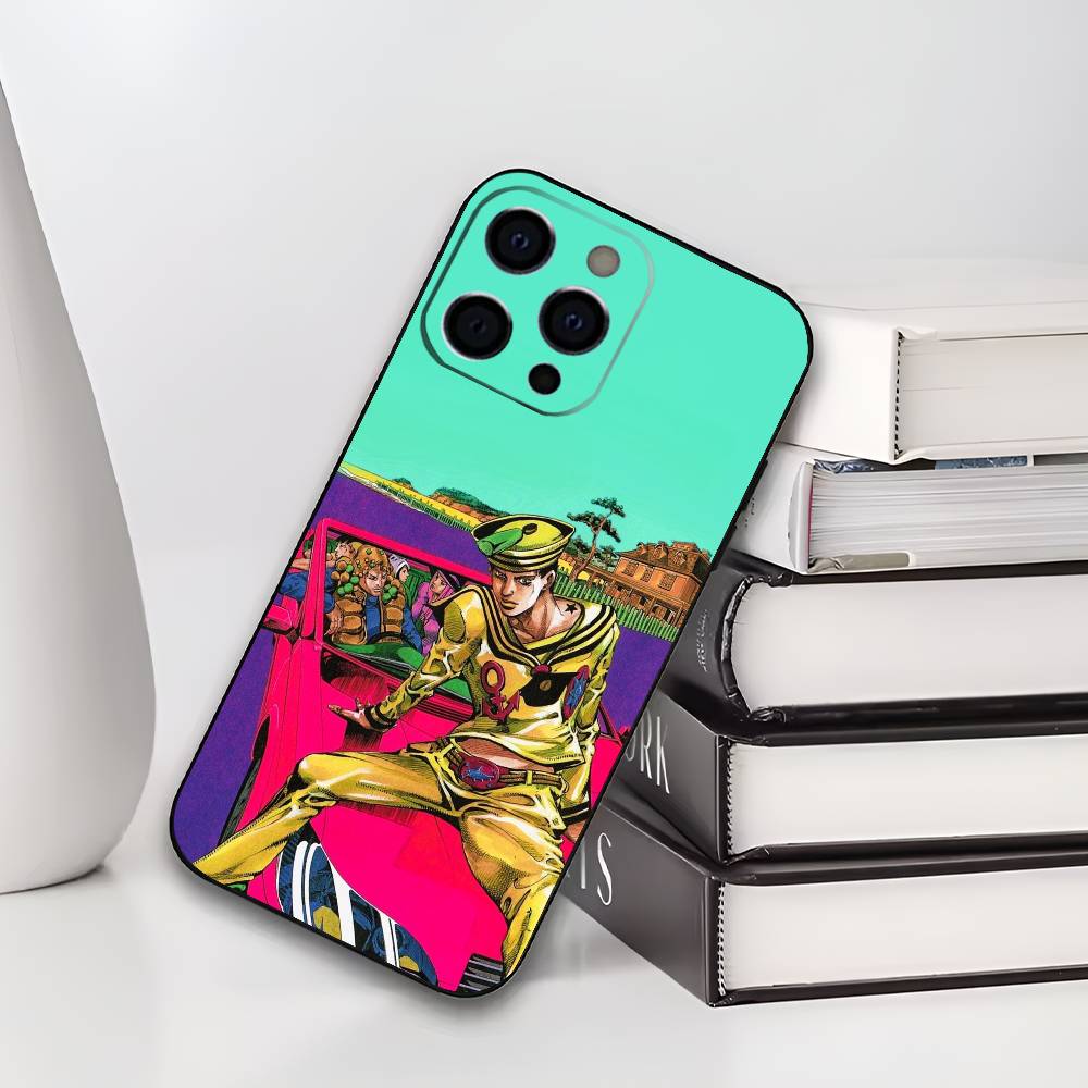 JoJos B-Bizarres Adventures Phone Case For IPhone 17,16,15,14,13,12,11,Plus,Pro,Max,Plus,XS,soft case Black silicone iPhone16e