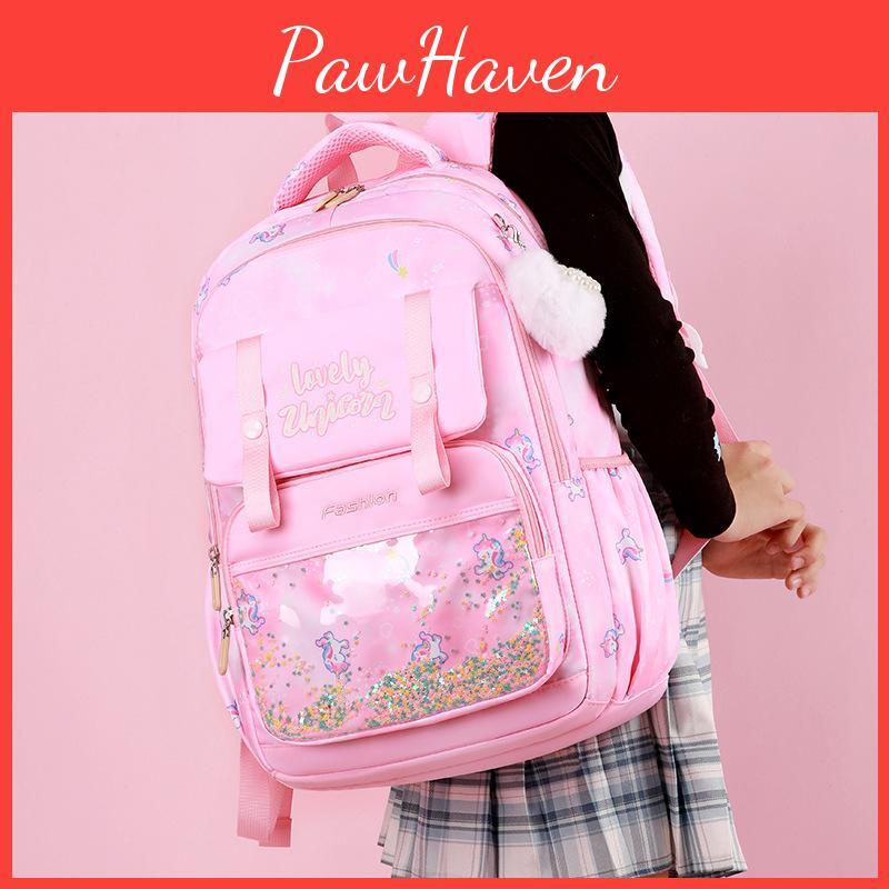 Unicorn Rainbow Printed Childrens Backpack Large Capacity Schoolbag Lightweight