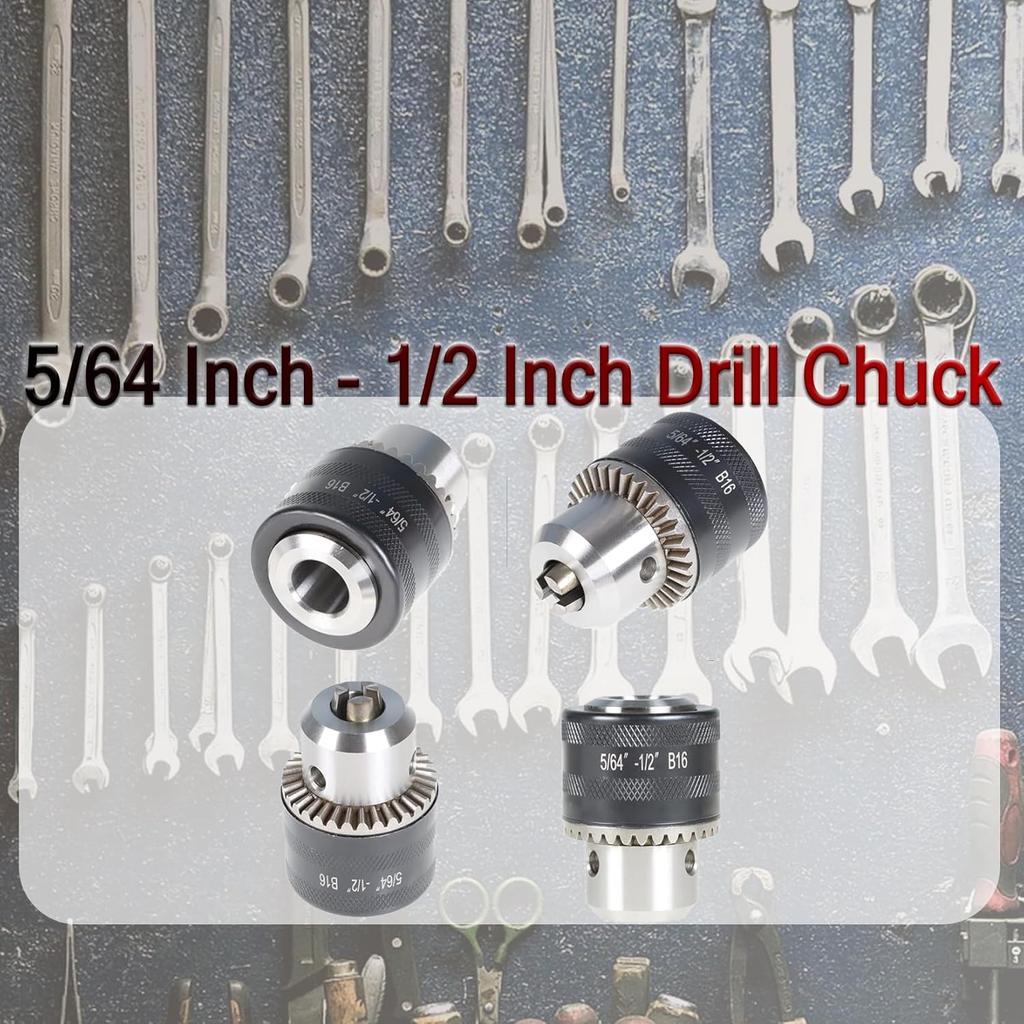 findmall 5/64 Inch - 1/2 Inch Mini Metal Lathe Tail Stock Drill Chuck Tool With MT2 Arbor Fit for CNC Lathe Milling Drill Machine