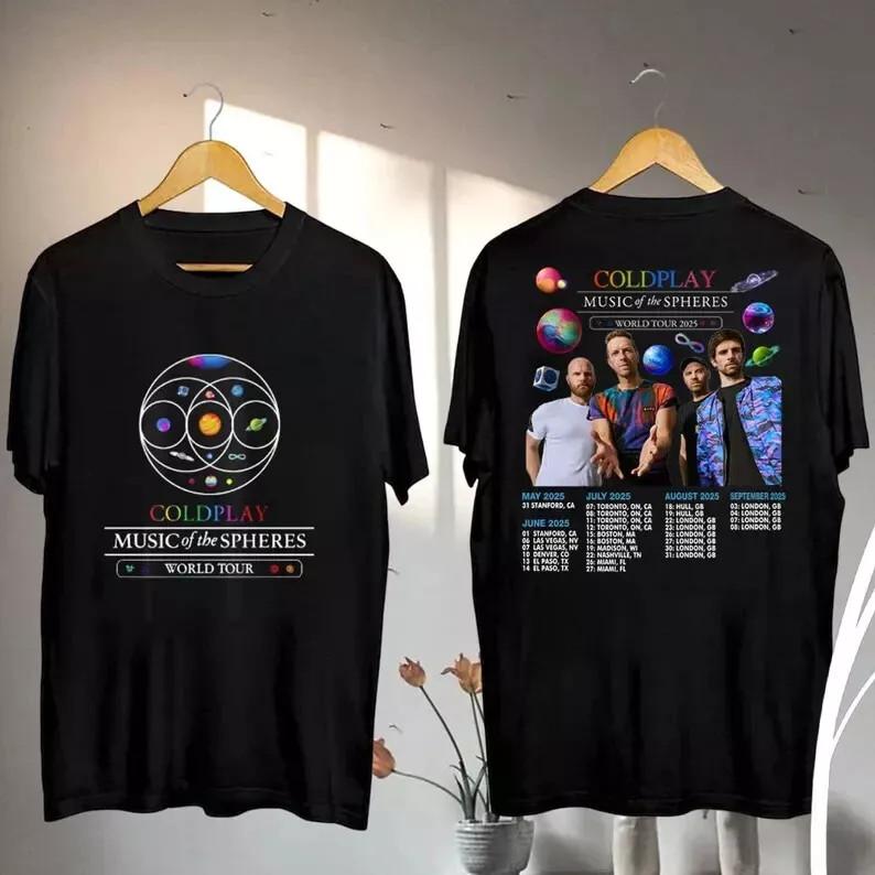 Coldplay Band 2025 Concert Tee Coldplay Music of the Spheres Tour 2025 Shirt Unisex T-Shirt XXXXL