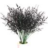 Halloween Black Artificial Plant Vine Eucalyptus Persian Fern Leaf Plastic Fake Flower Grass Home Party Garden Decor Photo Props