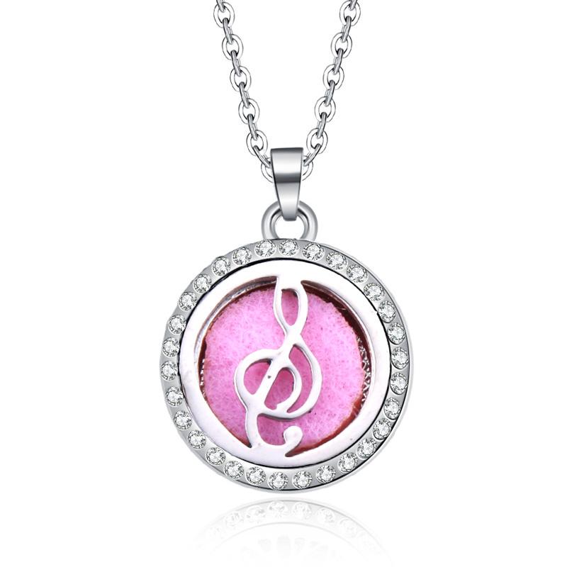 New Stainless Steel Alloy Fashion Aromatherapy Necklace Essential Oil Diffuser Perfume Locket Pendant Women Jewelry Gift