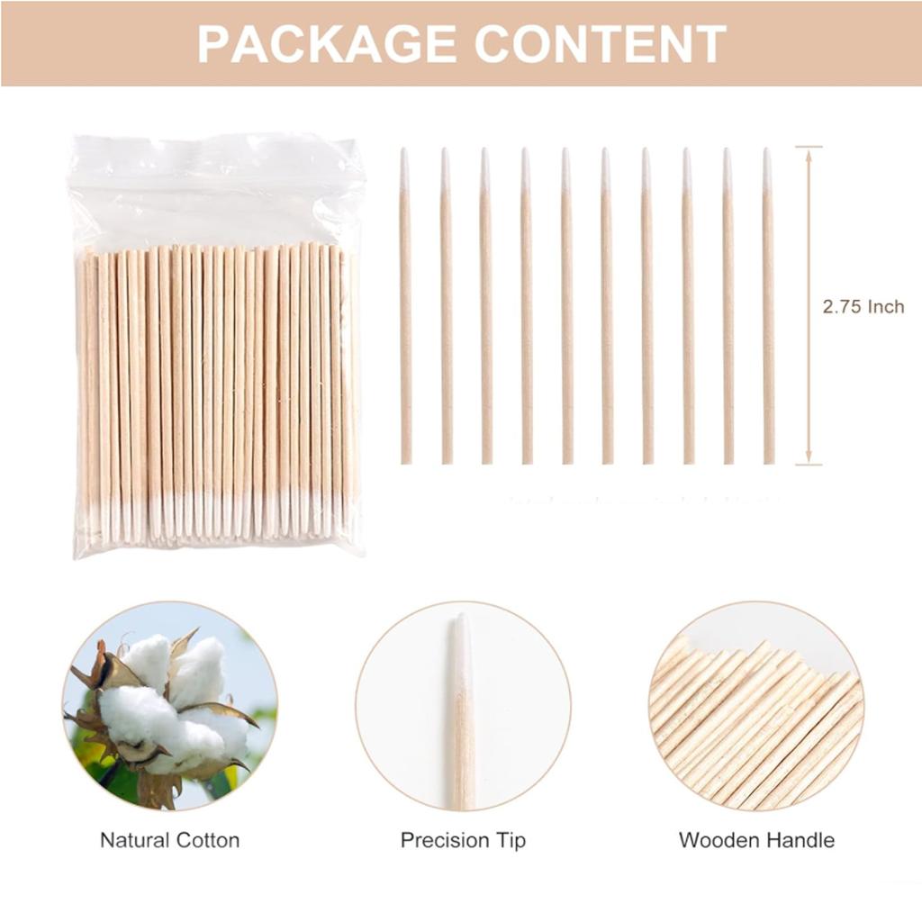 Disposable Cotton Swab Pointed Cotton Swab With Wooden Stick Precision Cleaning Multi-Purpose Cleaning Specialized Cotton Swab