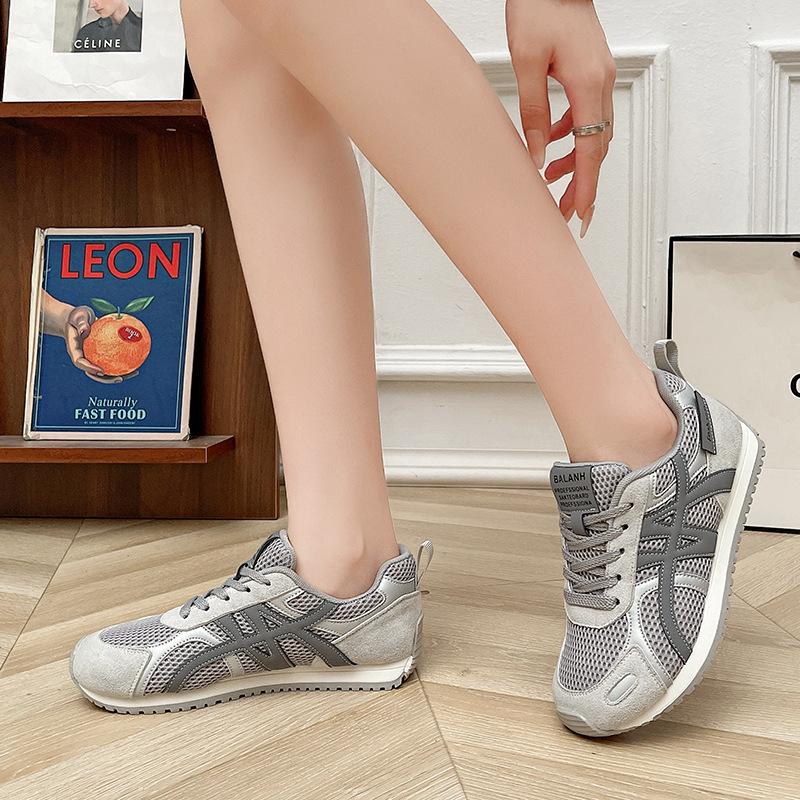 2025 New Leather Breathable Mesh Platform Forrest Gump Shoes Women's Summer and Autumn Versatile Casual Sports Running Shoes Casual Shoes