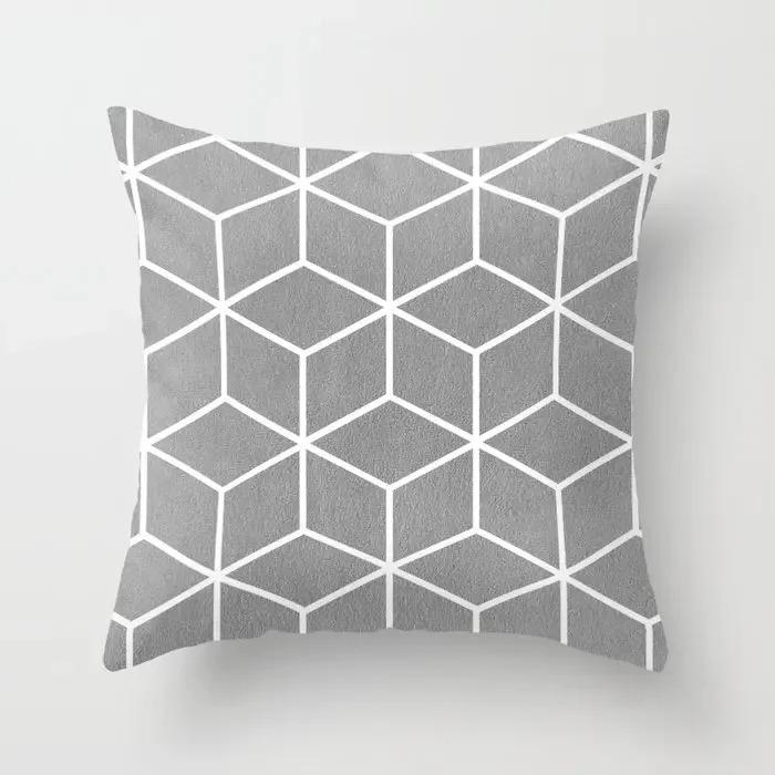 Geometric Cube Print Pillowcase Car Ornaments Office Living Room Home Pillowcase