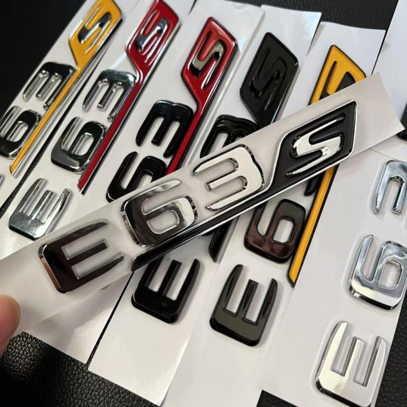 For Black Car Letters E63 E63S Logo Logo Sticker Car Suitcase Badge Decal Mercedes Benz E63 E63S W213 Accessories