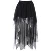Net Yarn High-Waisted Irregular Skirt for Women Gothic Style Summer Casual Skirt Sexy and Charming Goth