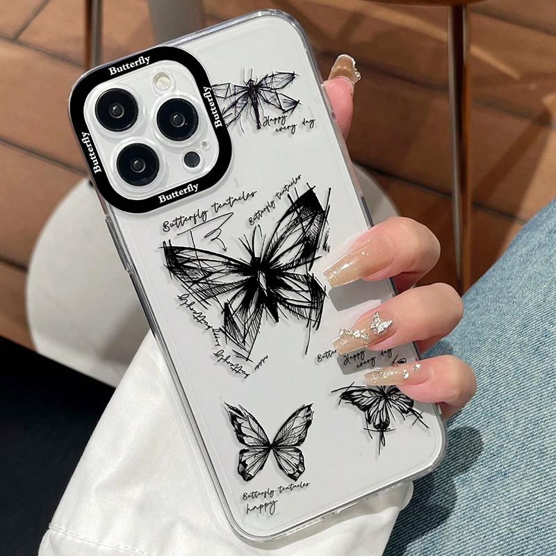 Phone Case For Infinix Zero 30 4G Hot 30i 40 Note 30 Pro Smart 8 7 Tecno Spark 10 20 Pro  Cover Soft Silicone Capa Butterfly