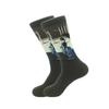 1 pair of European and American trendy socks with personalized street fashion oil painting series socks