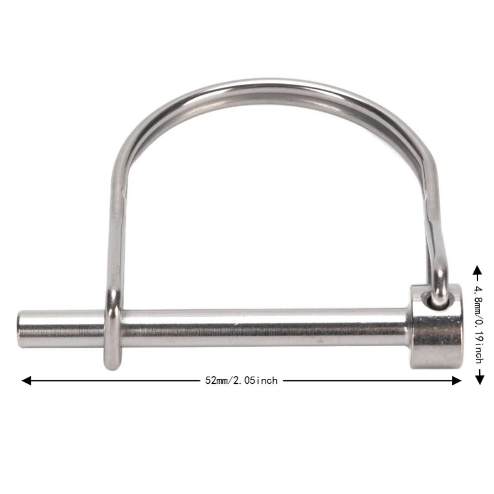 2PCS Silver Safety Coupler Pin 304 Stainless Steel Trailer Coupler Pin Practical Shaft Locking Pin