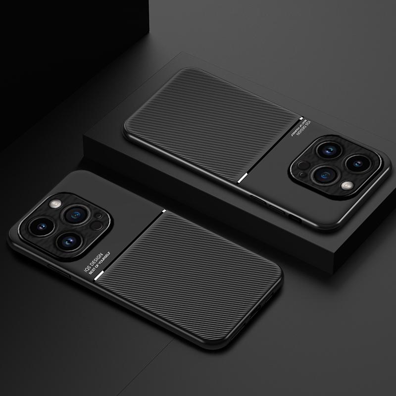 Funda a Prueba de Golpes Para iPhone 17 16 15 14 13 12 11 Pro Max 16Plus 15Plus 16e Xs Max XR XS Soporte Magnético para Coche Cuero Silicona