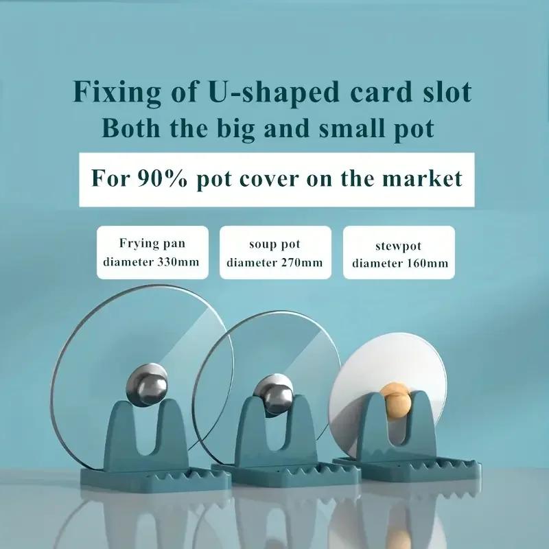 1pcs Foldable Pot Iid Rack Plastic Spoon Holder Stand Kitchen Organizer For Fork Patula Rack Pan Cover Shelf Ableware Rack