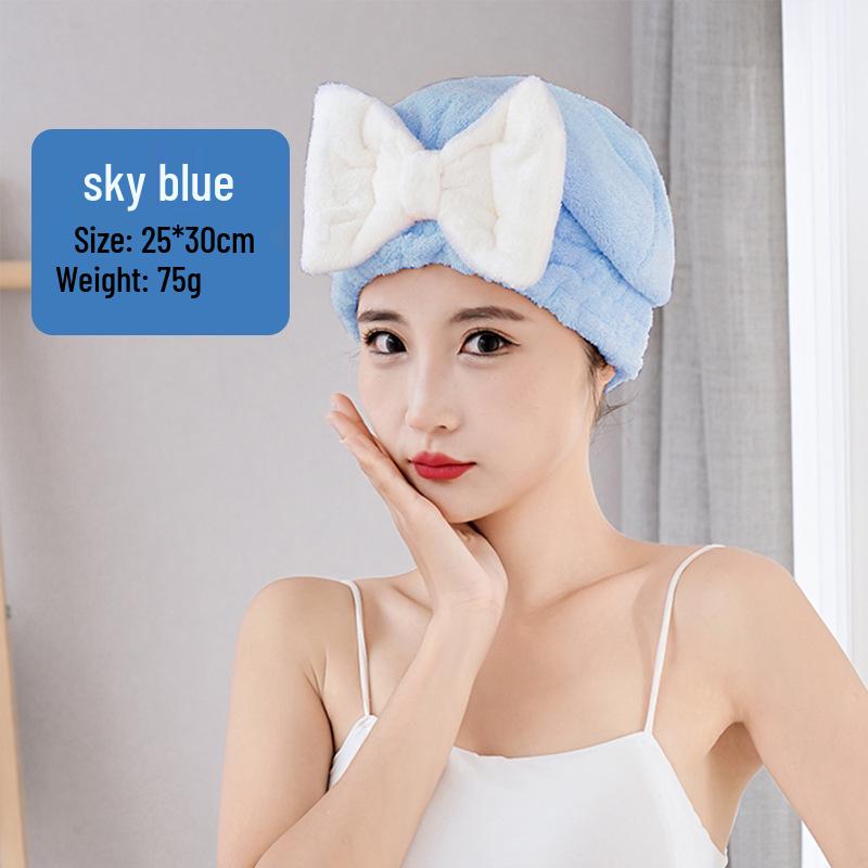 Thickened Double-Layer Coral Fleece Quick-Dry Hair Cap for Women, Water-Absorbent and Customizable with Logo