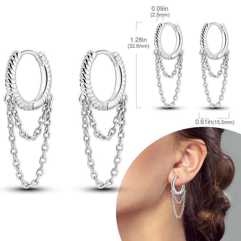 Women Earring 925 Silver Hoop Earrings Love Heart Butterfly Drop Earring Stud For Women Girls Party Jewelry Gifts