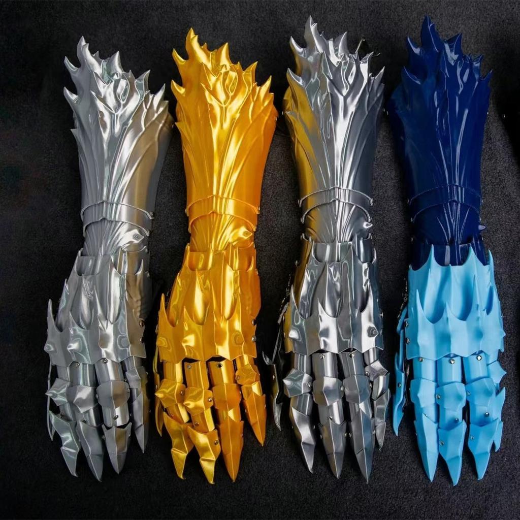 Tactical Punk Mechanical Long Gloves Wearable Plastic Hand Armor Man Woman Fingers Flexible Movement Gloves Gothic Cosplay Props