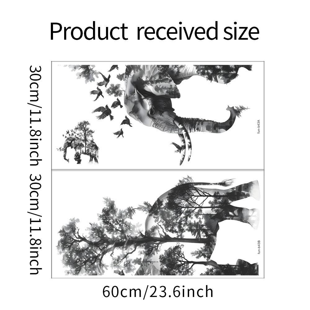 

Силуэт лесного слона для спальни, гостиной, крыльца, украшения дома, настенная наклейка 30*60CM*2PCS/fun-b43