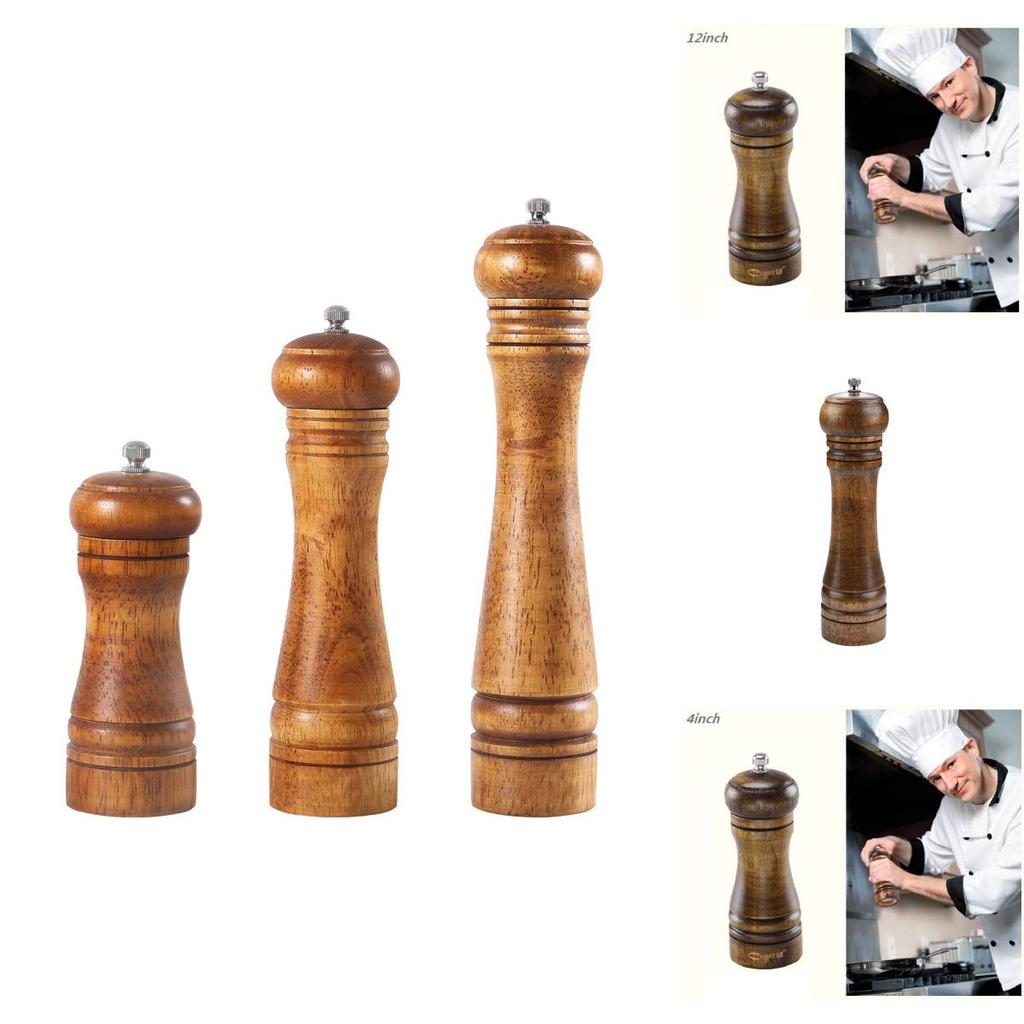 Holz Salz- und Pfeffermühlen-Set mit Antik-Finish für kulinarische Zubereitung und Küchendekor