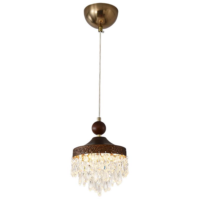 Walnut Retro Chandelier, Eye-Protective Lamp for Chinese Restaurant, Bar, Bedside, or Study.