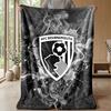 Bournemouth Football Print Flannel Blanket, Soft Warm Lightweight Throw Blanket for Sofa Bed Camping