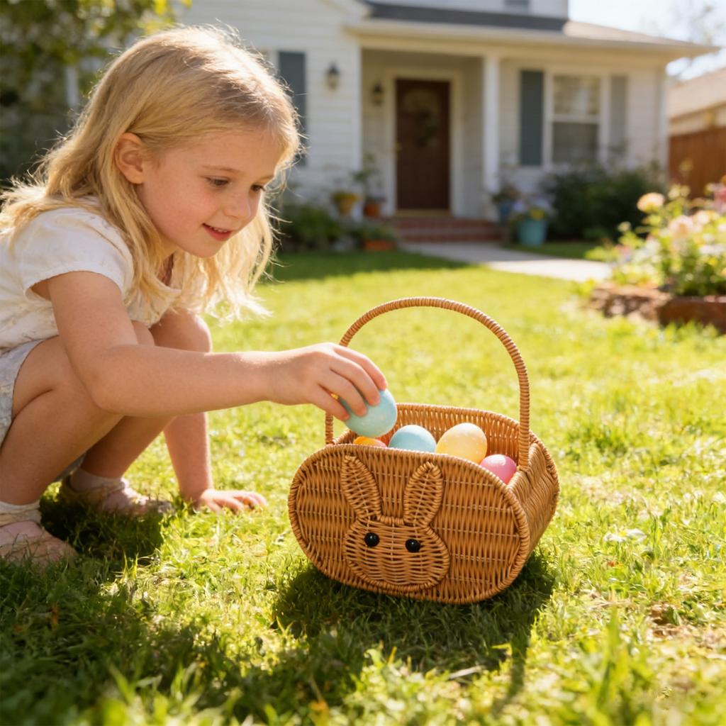 This Plastic Rattan Suitcase Is Perfect For Picnics, Easter, Organizing, And Other Occasions.
