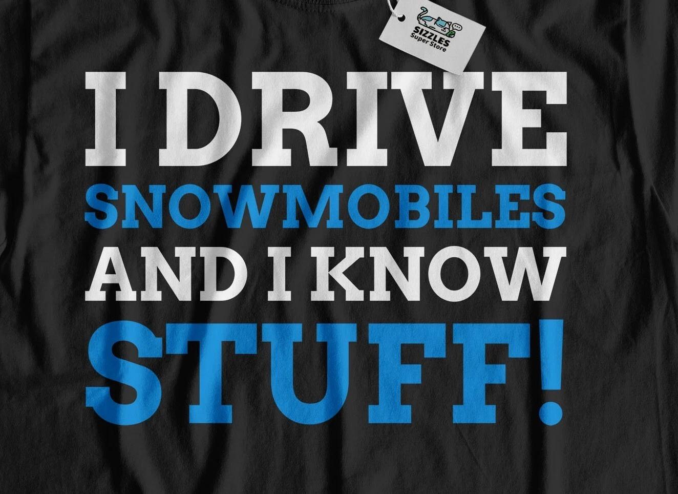 Unisex Funny Snow Mobile T-Shirt Skiing Snow Mobiles Gifts S