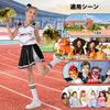 [LOLANTA] Cheerleader Halloween Costume for Kids - Girls' Cheerleading Outfit - Party, Support, School Festival - Includes Pom-Poms and Hair Ribbon -