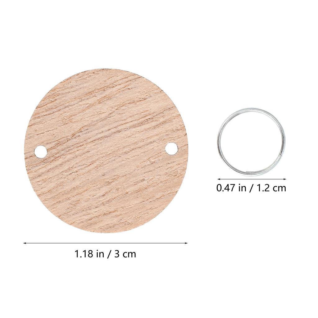 50Pcs Wood Slices with Metal Rings for DIY Wooden Calendar Kit Birthday Anniversary Tracker Wall Hanging Decor for Home Office